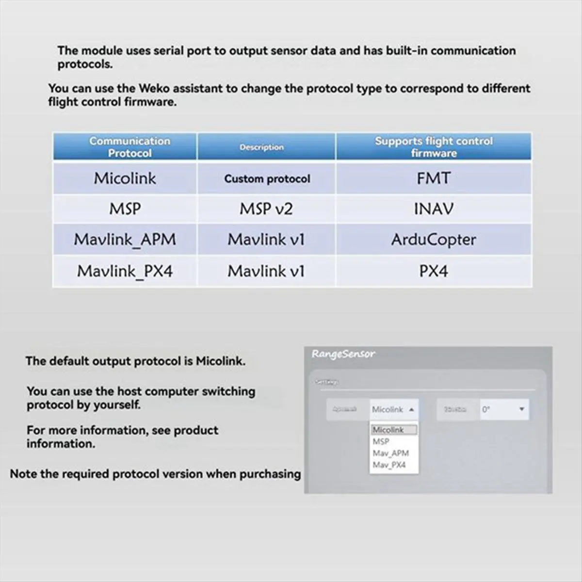 L77A  Optical & Range Sensor Mtf-02P 6M Ranging Compatible with Micolink//Px4/Inav