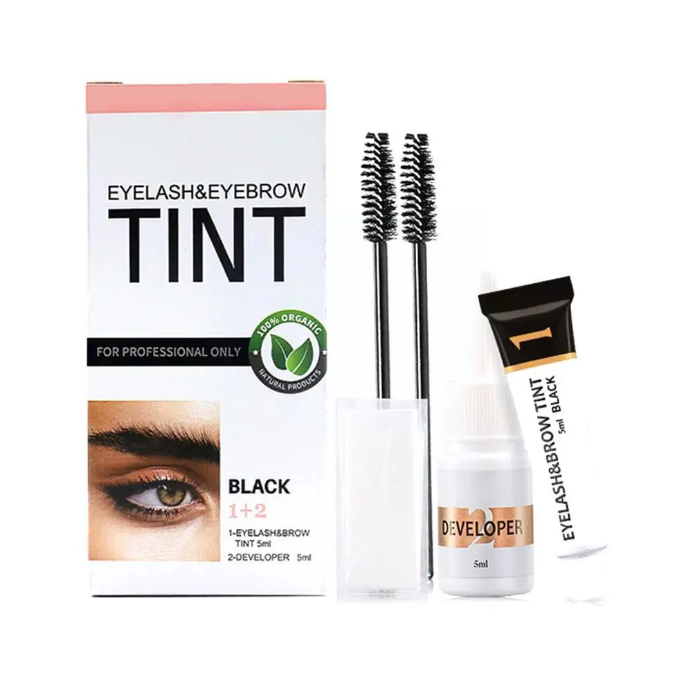 Impermeável Kit Cílios Tint, profissional sobrancelha Tint Dye, cor fácil, marrom, preto, café rápido, 15 minutos, B5T0