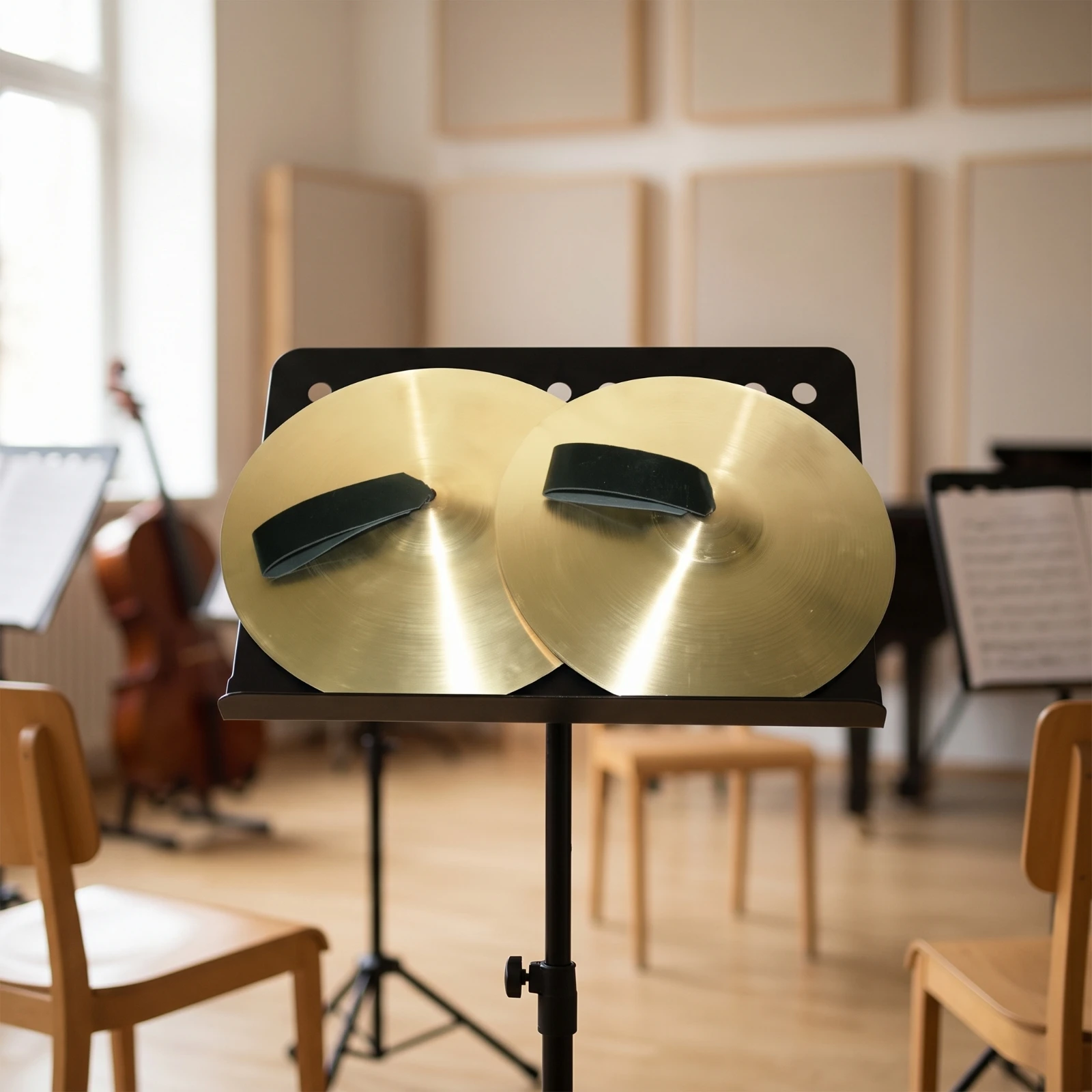 Hand Cymbals Handheld Cymbals with Straps Cymbal Brass-Colored Percussion Instrument Polished for Percussionists