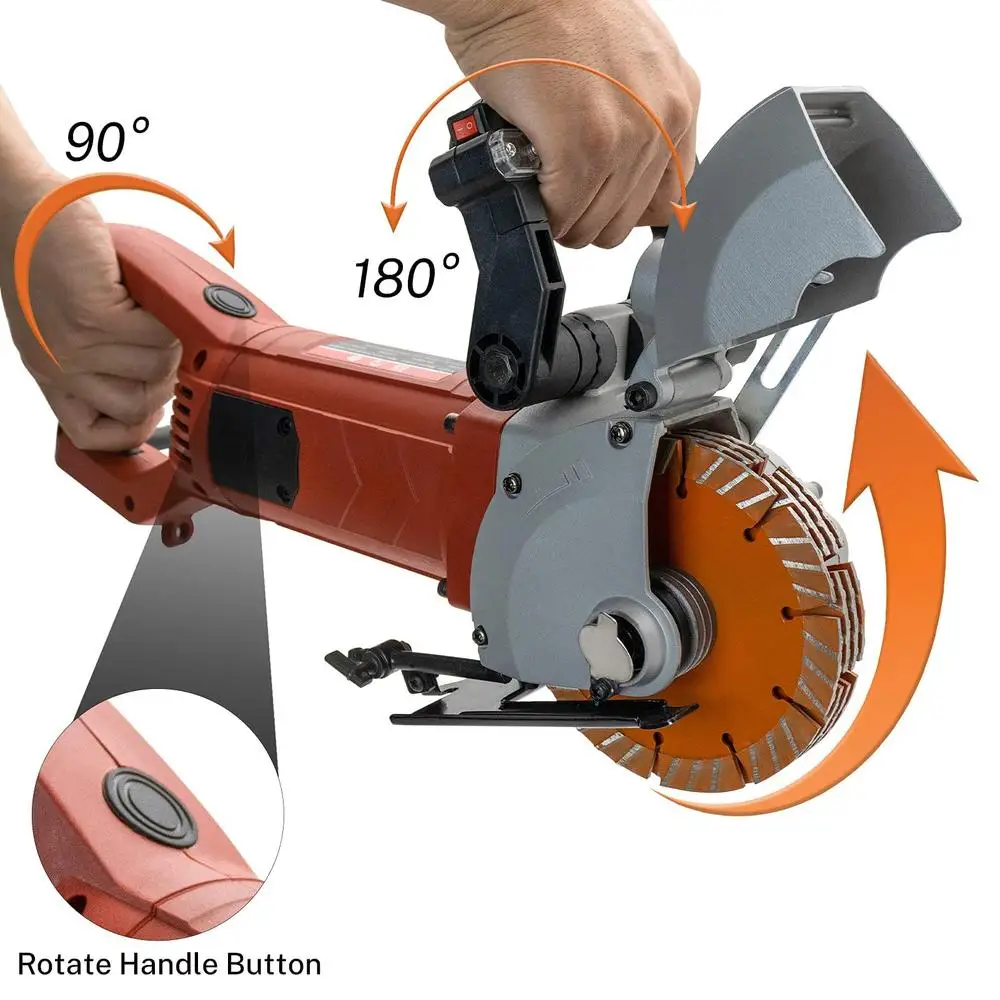 Электрический станок для резки стен, 110 В, долбежный инструмент, бетонный кирпич, мраморные канавки с 5 лезвиями 133 мм, удаление пыли