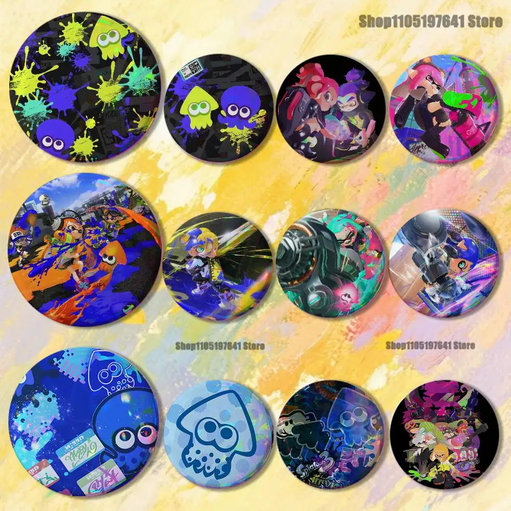 

Game S-Splatoon_S 2 3 Badges Button Round Creative Pin Brooch Badge Bag Decor Accessories Fans Collect Friends Gifts