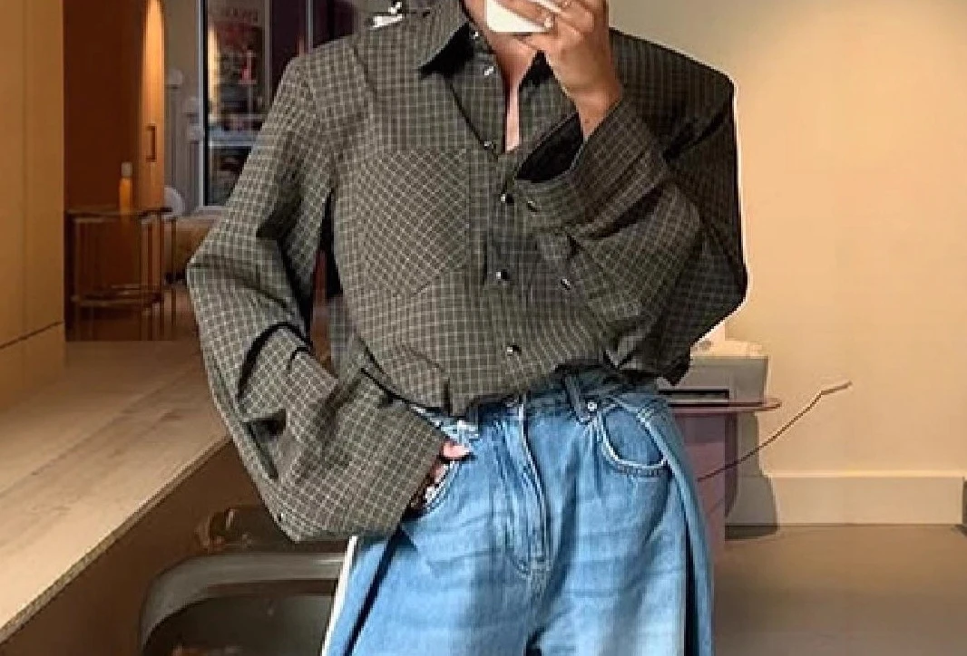 2025 Autumn New Product Comfortable Casual Collar Long Sleeve Checkered Shirt Versatile Top