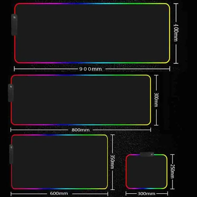 Mairuige DIY RGB 4-Port USB Hub LED Large Size Mousepad Customized Personalized LED Illuminated Mouse Pad Custom Image Mouse mat