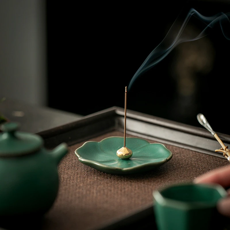 Teardrop Incense Holder Chinese Zen Style Incense Stick Base Sandalwood Censer Indoor Aromatherapy Incense Tray for Home Decor