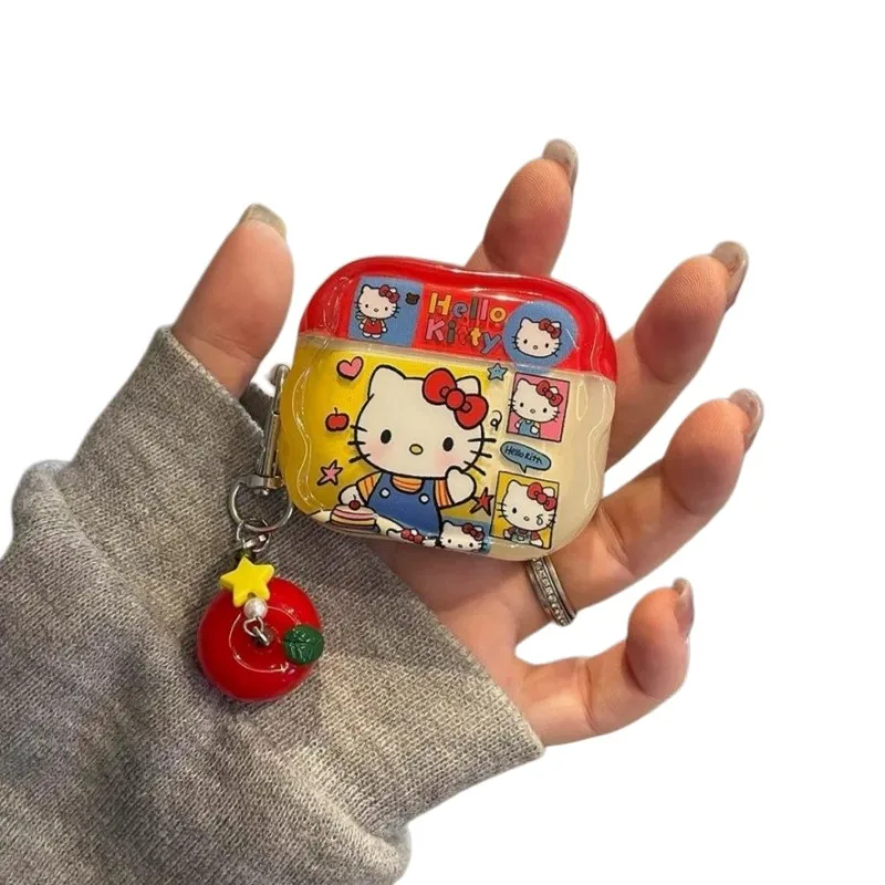 Hello Kitty Headset Case Sanrio Anime Cartoon Printing Kawai Bluetooth Headset Case Airpods Pro Decorative Ornament Holiday Gift view 5