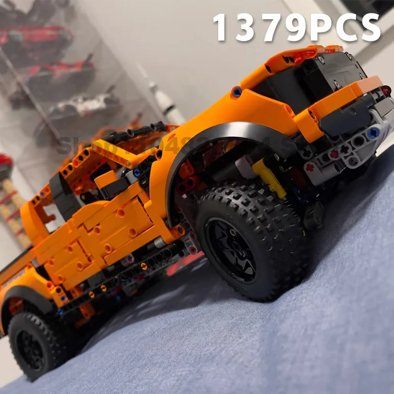 025 New1379PCS Tech: 10 F-150 شاحنة سيارة كتل التقاط الطوب على الطرق الوعرة MOC 42126 تجميع لعبة للأطفال الصبي هدايا عيد اللعب #3