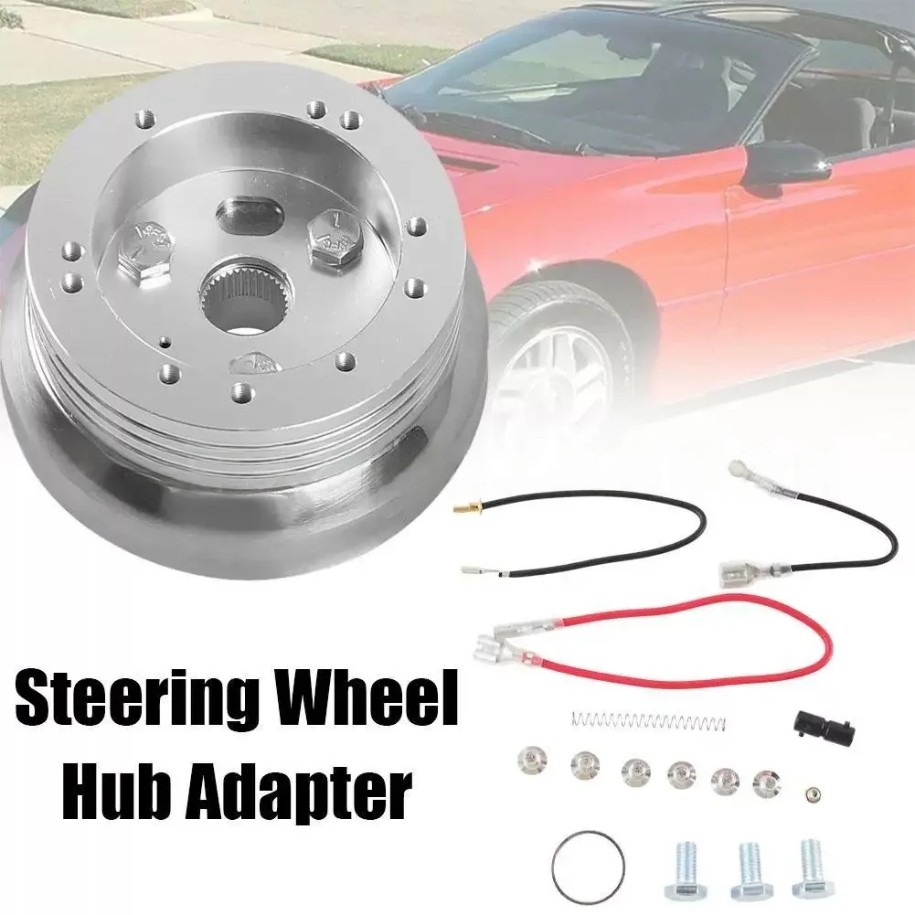 

5 & 6 Hole Car Automobile Steering Wheel Hub Adapter Polished Short Hub Connector Car Accessories for Chevrolet, GMC, Pontiac
