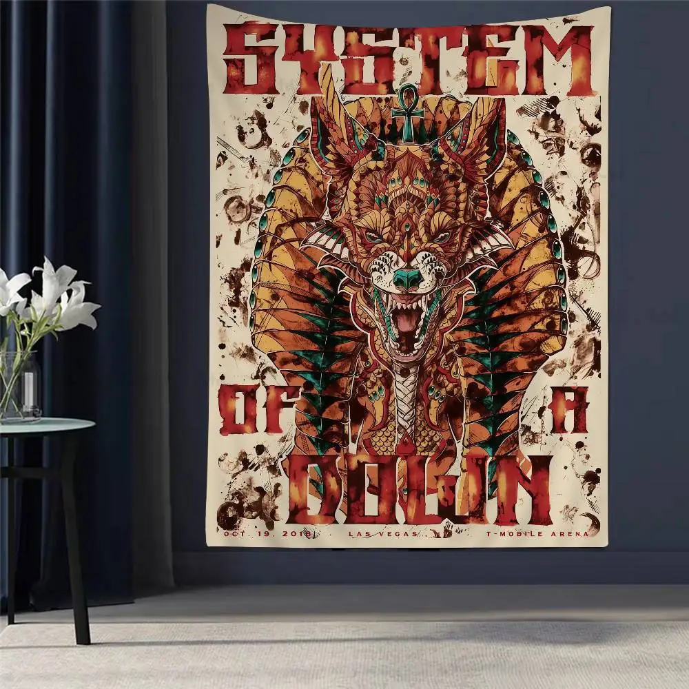 

System Of A Down Band Printed Large Wall Tapestry Indian Buddha Wall Decoration Witchcraft Bohemian Hippie Decor Blanket