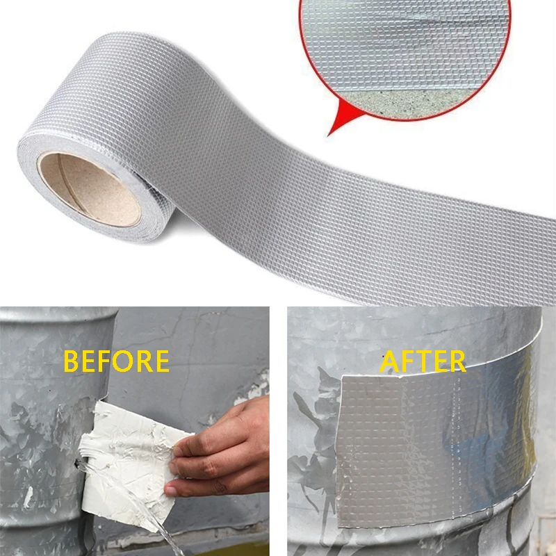 20M 10M 1M High Temperature Resistance Waterproof Aluminum Foil Thicken Butyl Tape Wall Crack Roof Duct Repair Adhesive Tape