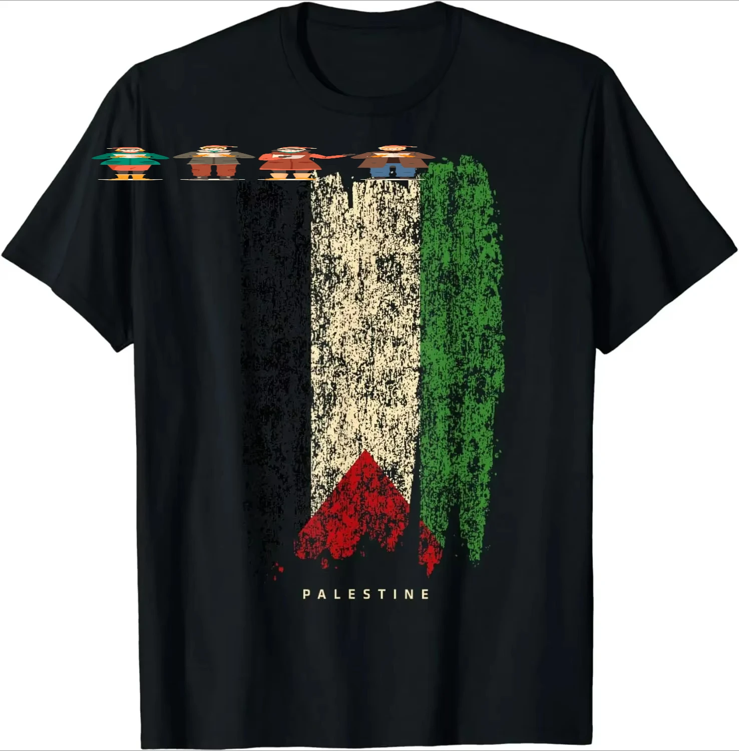 Distressed Palestinian Flag T-Shirt 100% Cotton O-Neck Summer Short Sleeve Casual Mens T-shirt Size S-3XL