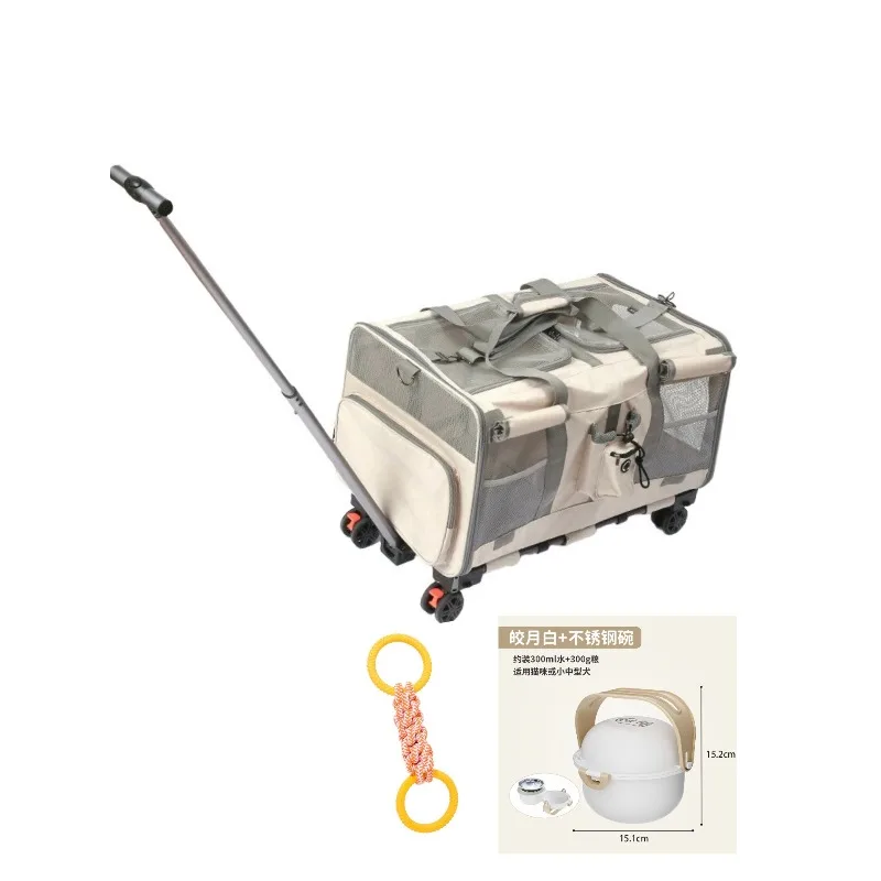 

Pet trolley case hatchback multiple small pets go out bag breathable large capacity
