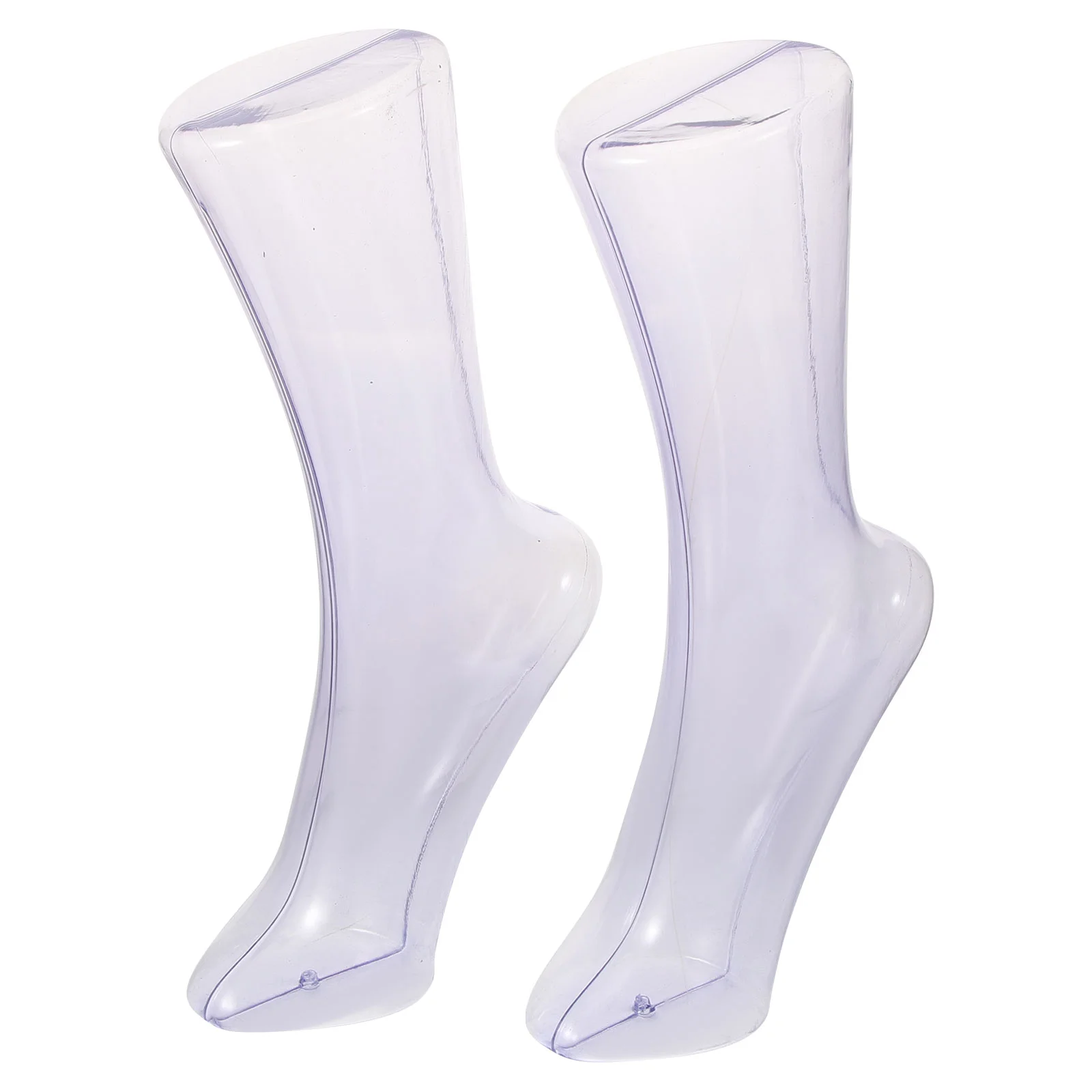 

2 Pcs Foot Model Plastic Transparent Mold Men and Women Sock Blockers Sneaker Fake