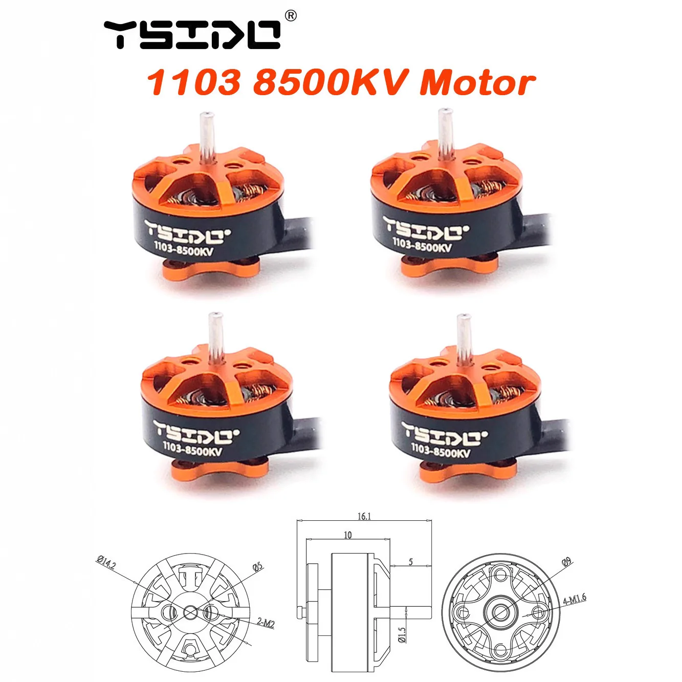 

1103-8500KV FPV Racing Drone Motor - Stator diameter, 2mm Shaft, for 3.5 inch Freestyle Sub 250g Racing Drone