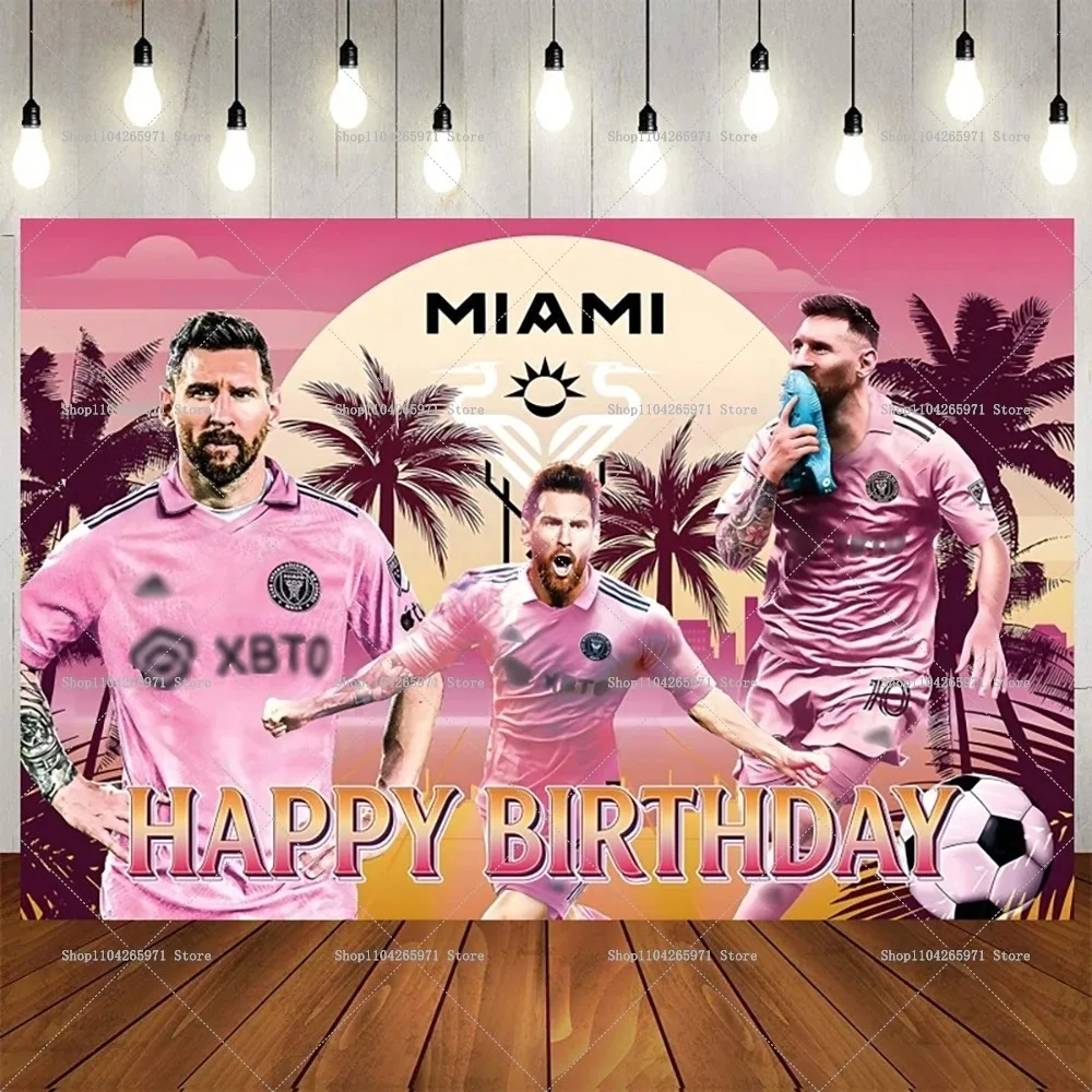 Football Club Star Lionel Messi Background Boy Birthday Party Decoration Wall Banner Home Room Decoration Photography Studio
