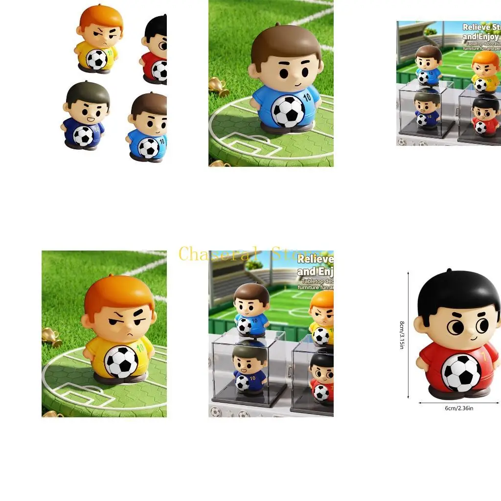 E7CE Classroom Reward Soccer Squeeze Set 4 Piece Soft Desk Play Figures