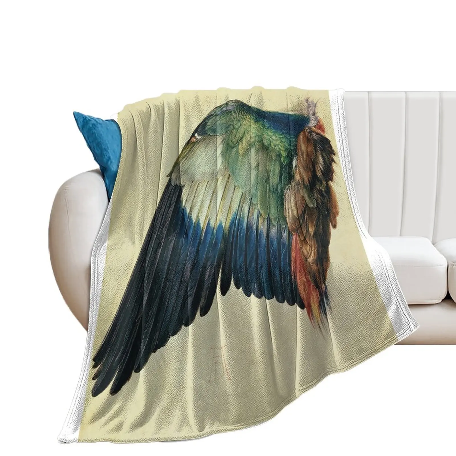 Albrecht Durer - Wing Of A Blue Roller Throw Blanket Soft Big Designers Moving Blankets