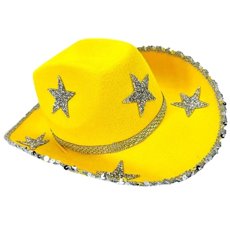 Jeweled Cowboy Hats Heavy Crystal Panama Hat Surprise Gift for Girl Boys Bride Hat for Carnivals Music Festival