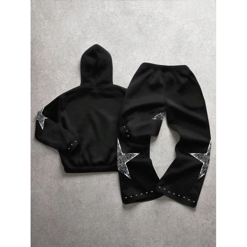 

Y2K Gothic trend new willow nail print men's and women's design sense loose sports casual pants