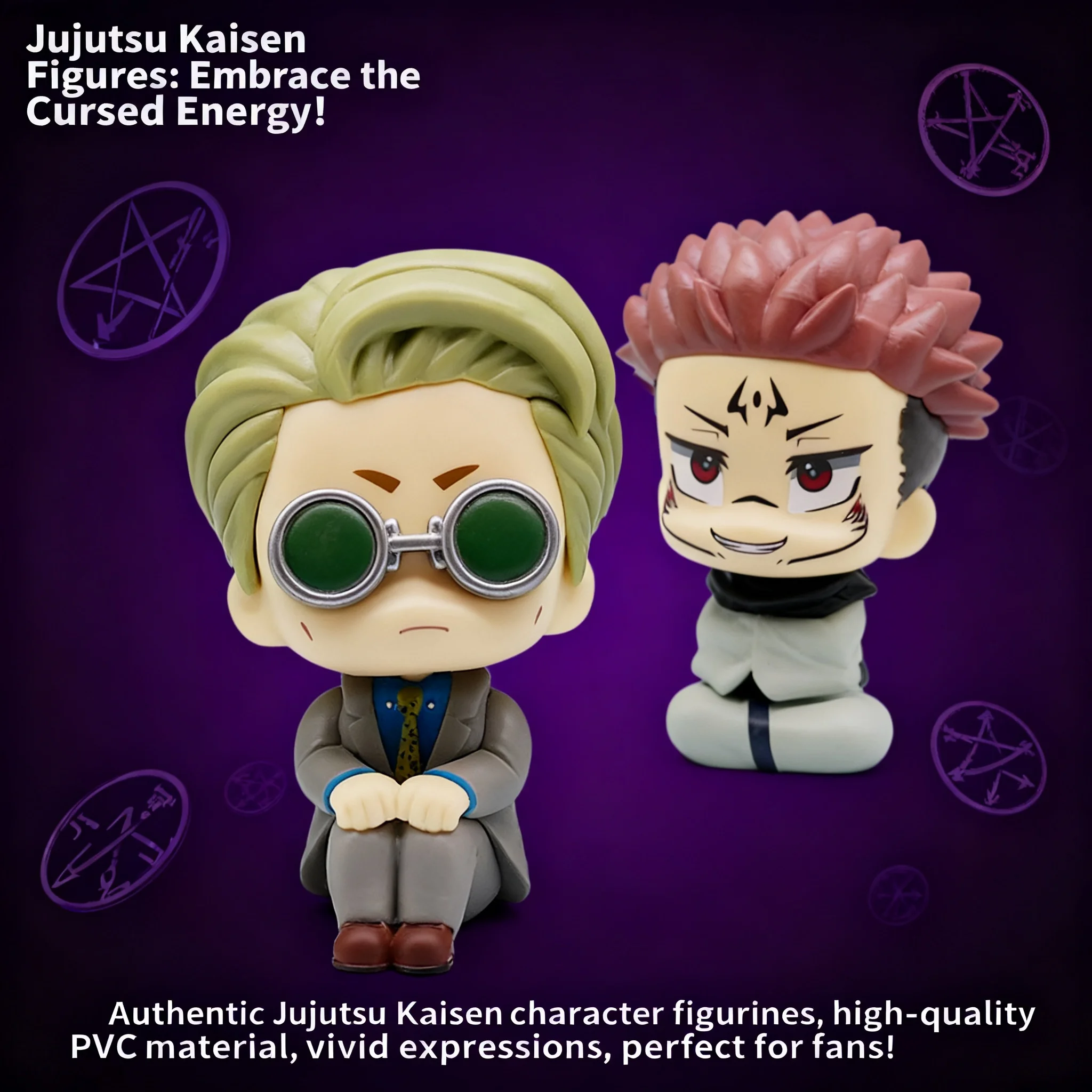 

Jujutsu Kaisen Q Version Figures Sukuna Nanami Sitting Pose Toys Cake Topper Decor Collectible
