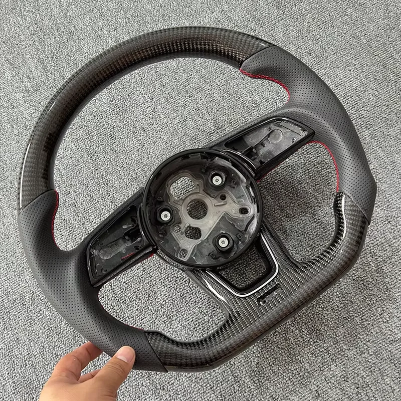 Picture 3: Suitable for Audi A3 A4 A5 A6 A7 B9 A4L Q2 Q3 Q4 Q5 Q6 custom leather carbon fiber steering wheel
