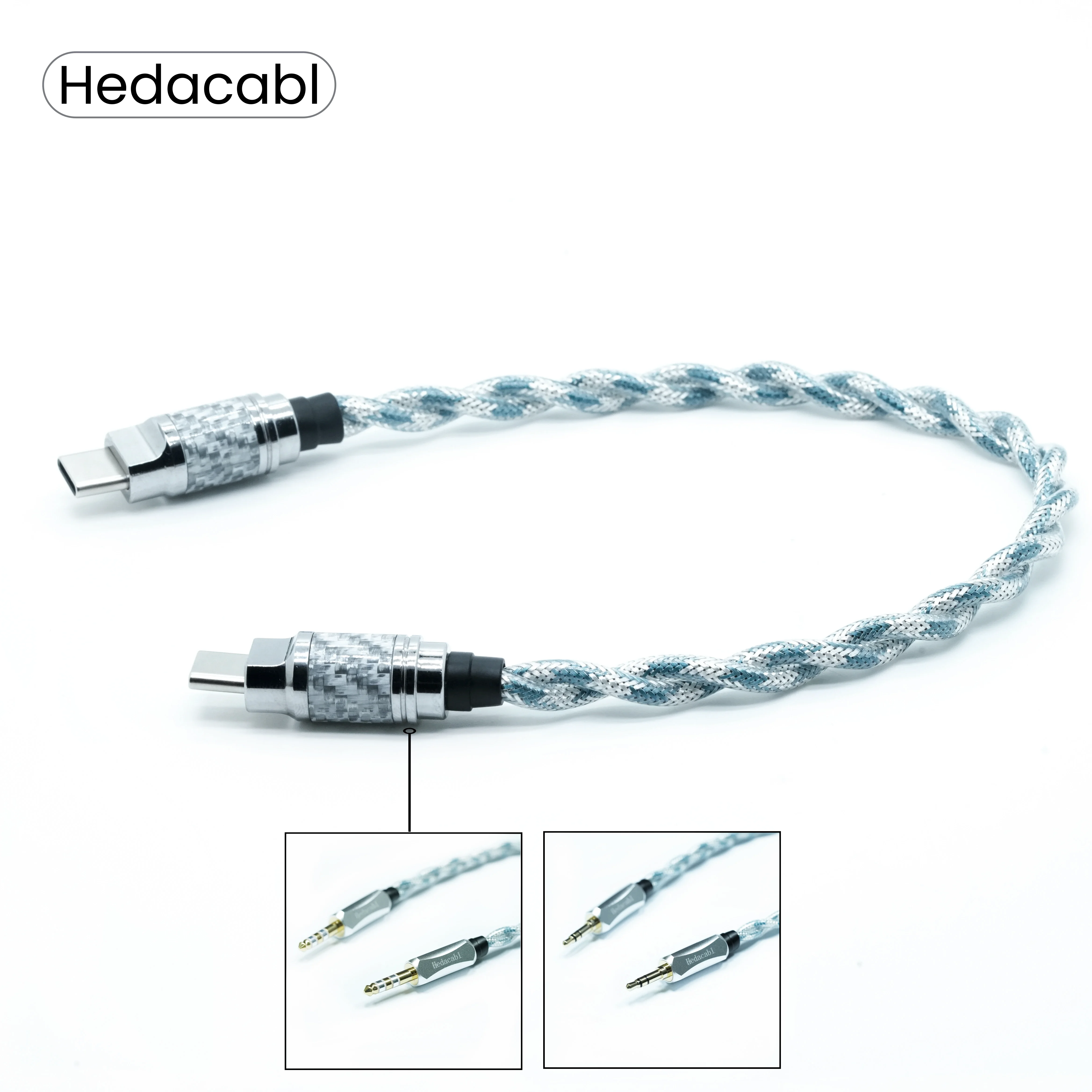 

Кабель-адаптер Hedacabl HD-02 Dual Type-C с балансным экранированием, 4.4мм/3.5мм, штекер-штекер, для подключения к усилителю для наушников