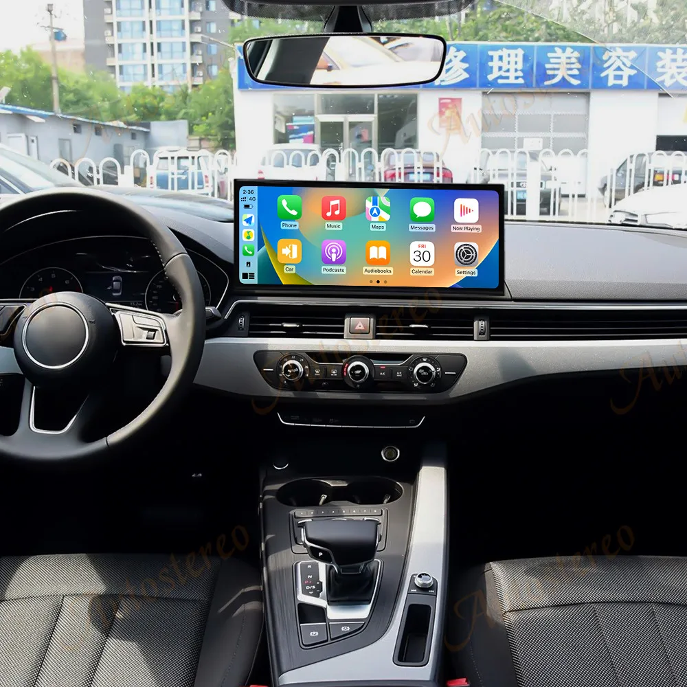 أندرويد 14 15.8 بوصة Carplay لأودي A4L A5 2017-2019 سيارة مشغل وسائط متعددة لتحديد المواقع والملاحة راديو السيارة شاشة رئيس وحدة السيارات #1