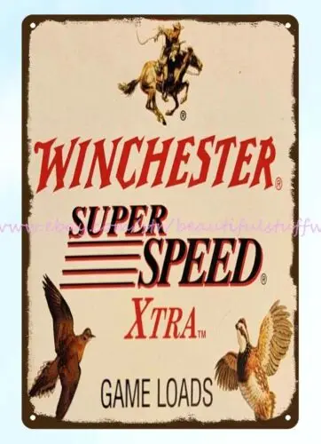 Winchester Super Speed Shotgun Shell Box 12ga Game Loads Dove Quail (2) metal