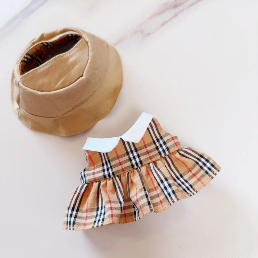 

Для 17 см куклы Лабубу, одежда, шляпа, клетчатая юбка, рубашка, нарядные аксессуары для кукол, переодевание, платье для сидения, вечеринка, игра, сделай сам, подарочные игрушки