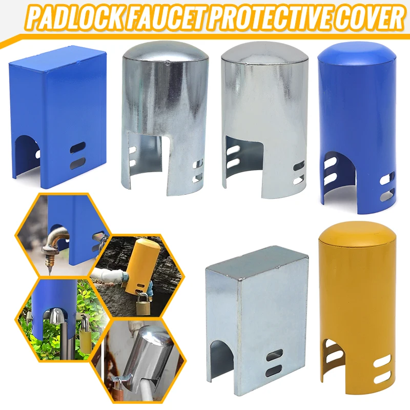Tap Protective Lock With Key Square/Cylinder Stainless Steel Padlock Protective Cover Water Switch Valve Accessories Anti-Theft
