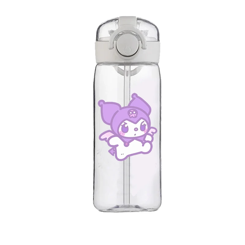 400ML Sanrio Kuromi Kubek ze słomką Chłopcy i dziewczęta Uczniowie szkół Cartoon Kawaii Anti-drop Nowy kubek na wodę Wysokiej jakości wygodny prezent