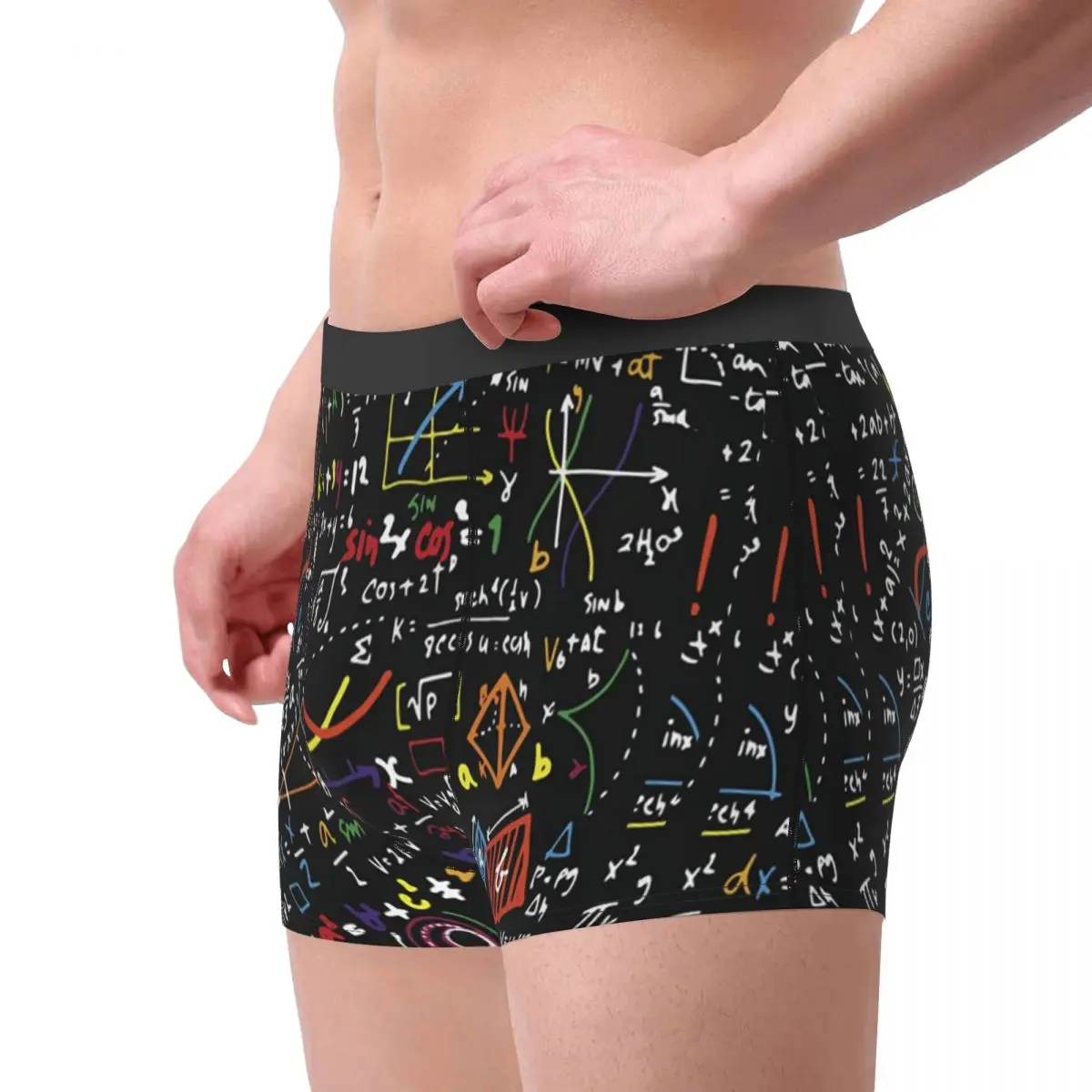 Men Maths Equations Underwear Mystery Sexy Boxer Briefs Shorts Panties Male Breathable Underpants Plus Size