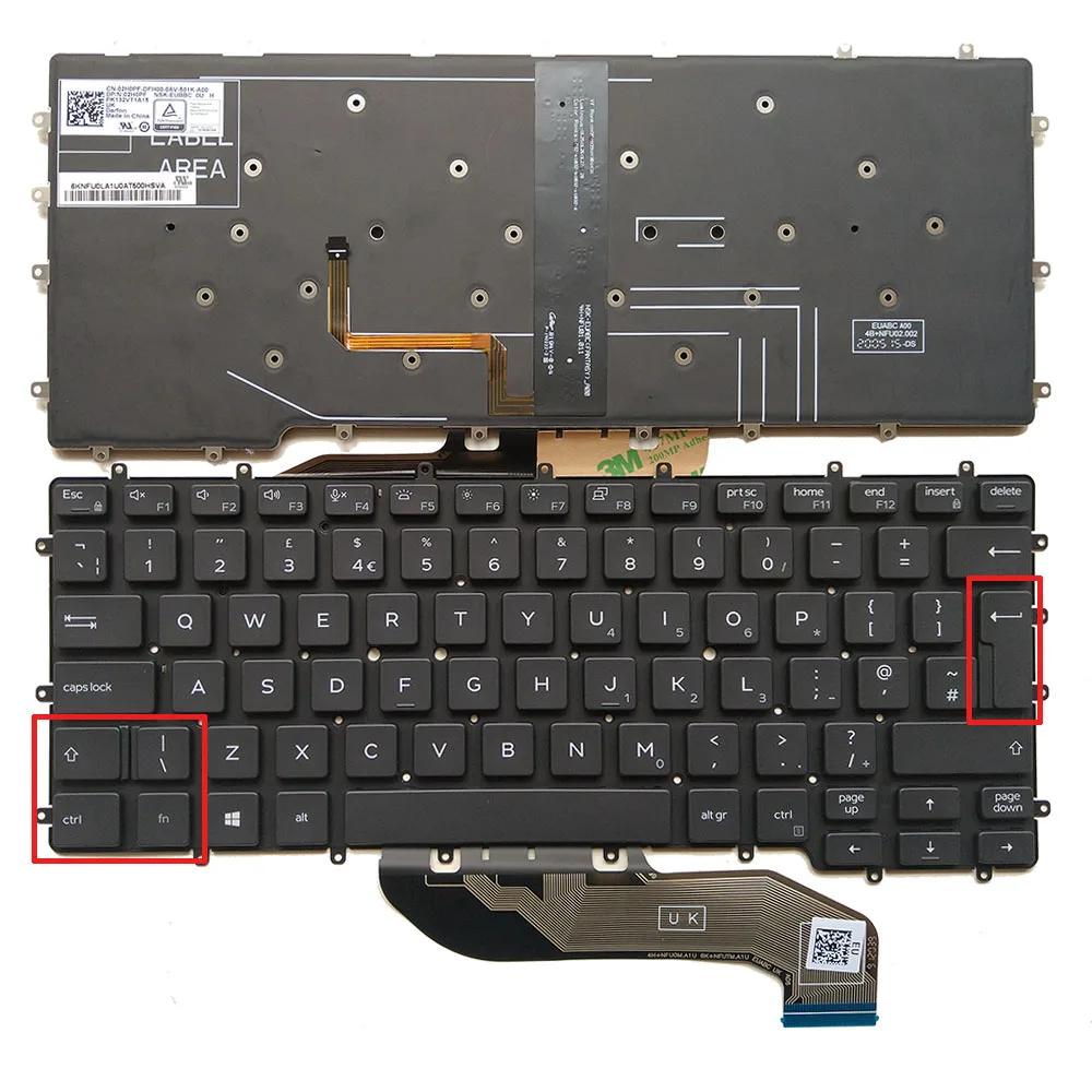 

UK Backlit Laptop Keyboard For Dell Latitude 7400 2-in-1 9410 2-in-1 JGWT5