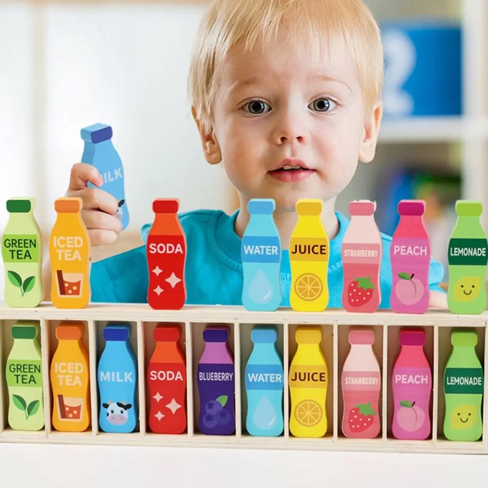 Gioco creativo per il pensiero della bottiglia Tema delle bevande Pensiero logico Gioco per la partita della memoria Formazione della memoria Riconoscimento dei colori