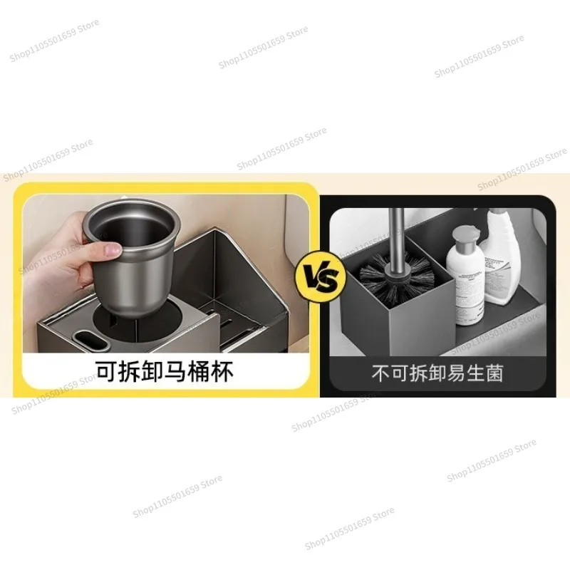 For Suction Cup Toilet Brush Household Brush for Wall-mounted Toilet Without Dead Ends Bathroom Cleaning Artifact 3