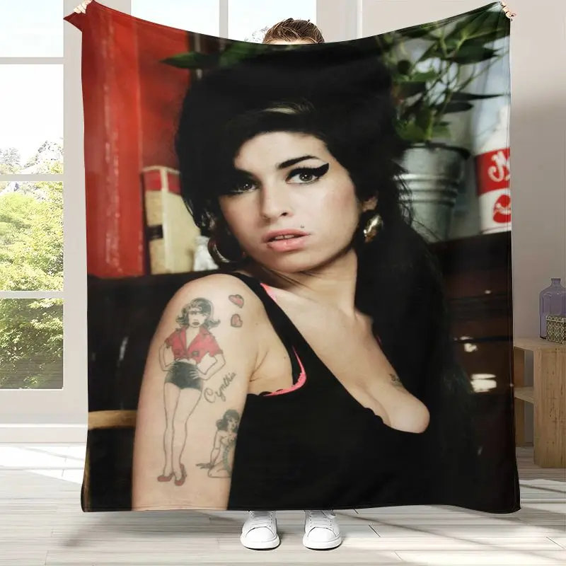 Amy Winehouse Music Singer Soft Flannel Throw Blanket,Cozy Warm Blanket for Bed,Sofa,Living Room,Picnic,Camping,Home Decor,Gift