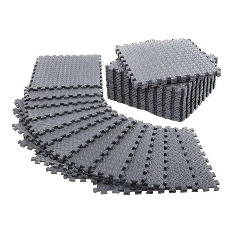 

A08P-12 Упаковка напольного коврика для домашнего спортзала или напольной подкладки для йоги, грузила, тренажерного зала, простая установка, простота в использовании, серого цвета