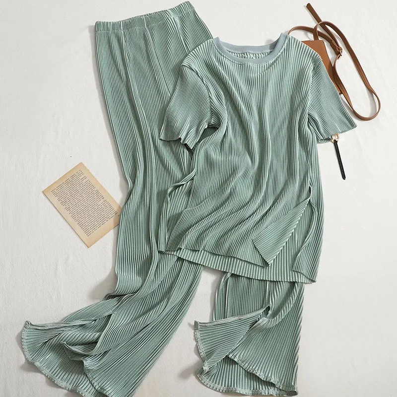 

Summer 2025 Women's Casual Set round Neck T-shirt High Waist S Commuter Style Polyamide Composite Fiber Citywalk Dress
