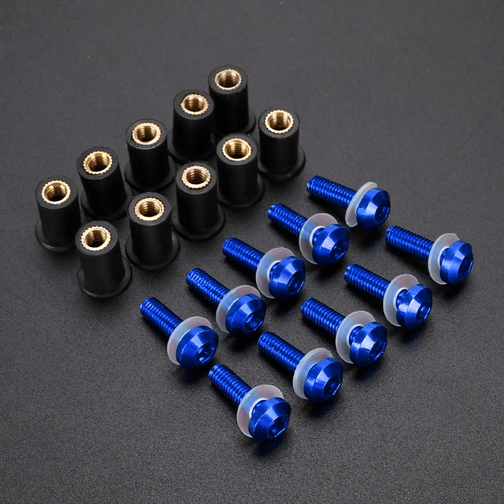 10PCS M5 Windscreen Windshield Bolts Screws Nut Fastener CNC For