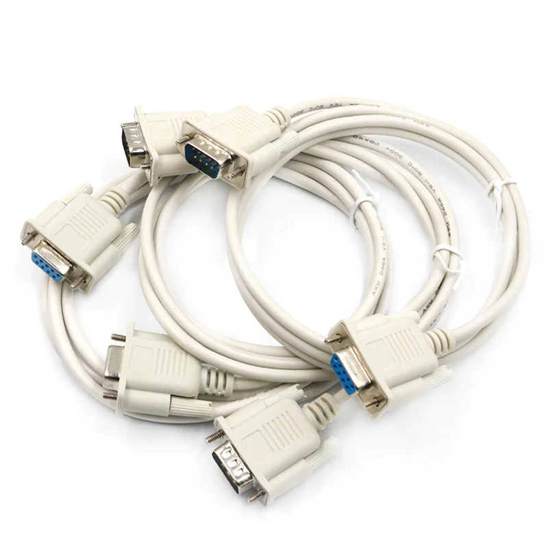 DB9 Serial Cable 9Pin RS232 Male/Female Straight/Crossover Type PC Converter Expansion Cable 1.5M Extension Cable