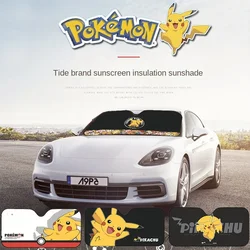 New Pokemon Car Front Windshield Sunshade Pikachu Car Creative Ice and Snow Protector Sunscreen Heat Insulation Blackout Cloth