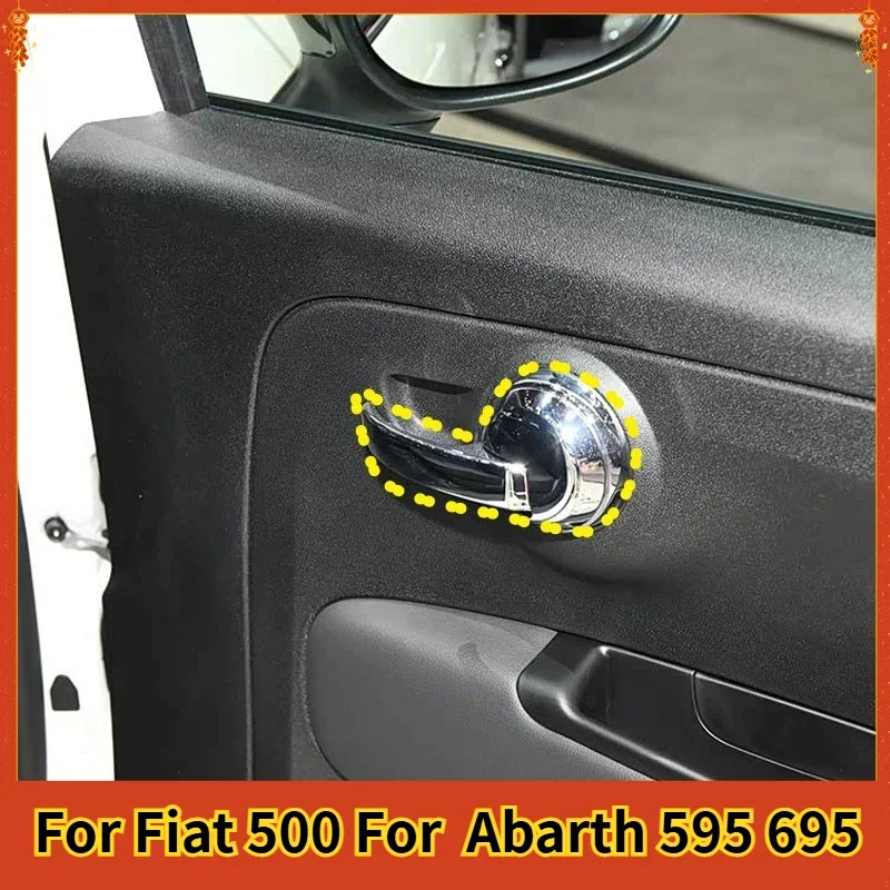 

Для Fiat 500 для Abarth 595 695 сухое твердое углеродное волокно 2008-2023 крышка дверной ручки украшение интерьера модификация аксессуары