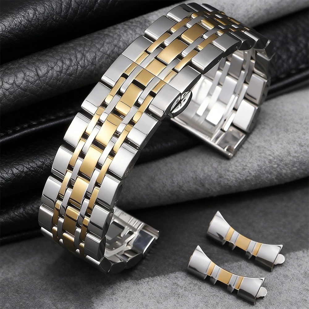 

Universal Solid Stainless Steel Watch Band 12mm 14mm 16mm 18mm 19mm 20mm 21mm 22mm 24mm Strap Curved End Metalband for Tissot