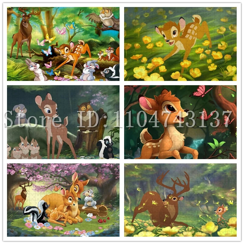 

Пазлы Бэмби с героями мультфильмов Диснея, 108/300/500/1000 шт., анимационные головоломки, интерактивные игры для родителей и детей, интеллектуальные игры, игрушки