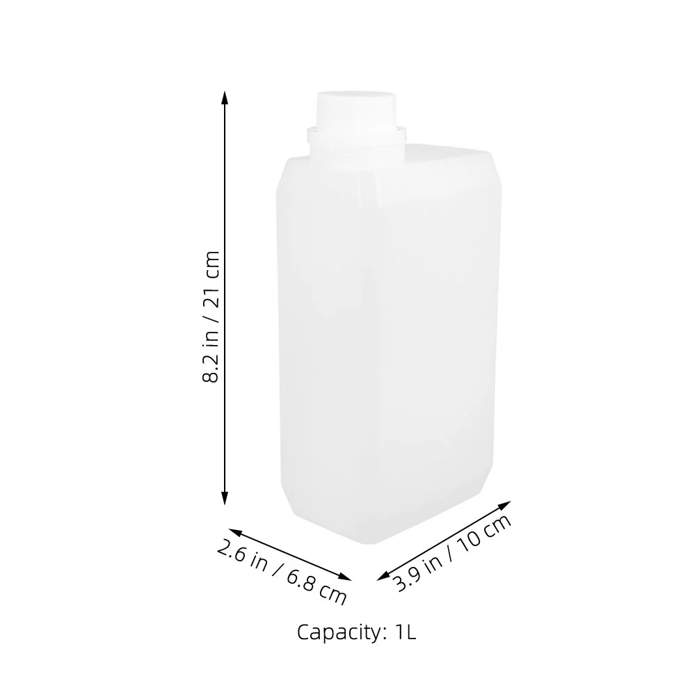Hdpe amostra garrafa vazia com tampas, Side Mouth Storage Containers, 1000ml, 2 pcs