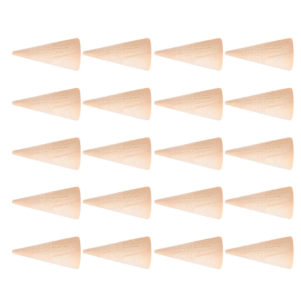 

20Pcs Wooden Cone Ring Display Stand for Jewelry Organization Home Shop Counter Showcase Glass Cabinet Ring Holder Organizer