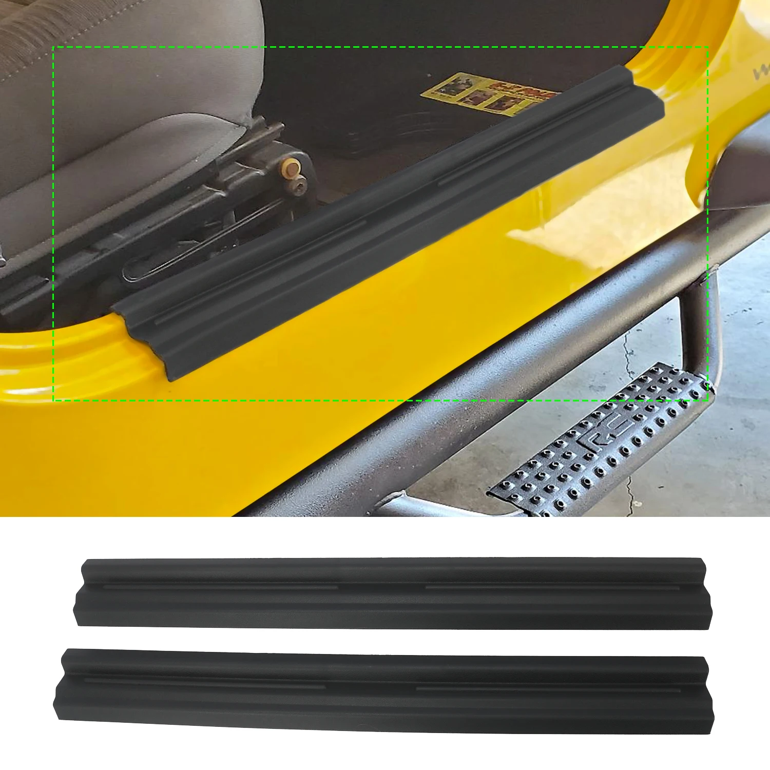 Car Door Sill Scuff Plate Pedal Entry Guard Sticker Protector Cover for Jeep Wrangler TJ 1997-2006 Auto Interior Accessories
