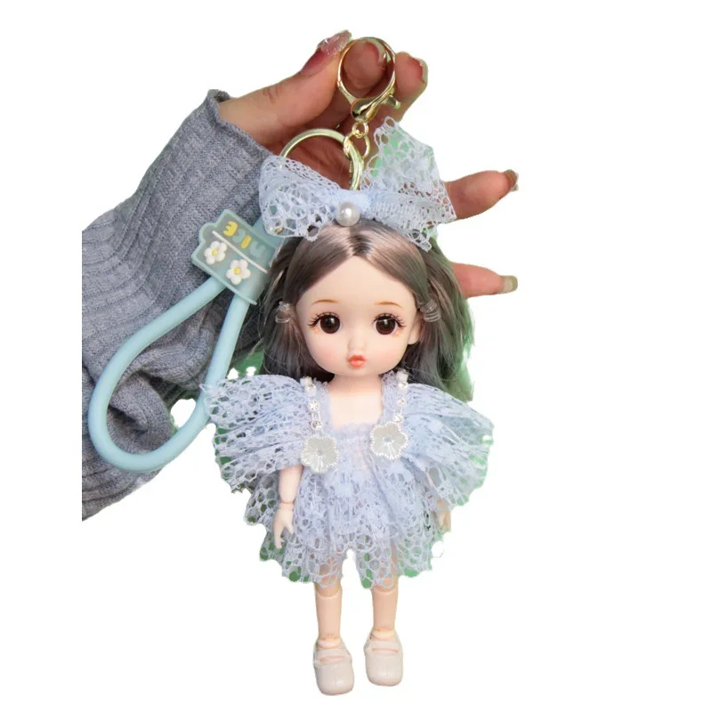 سلسلة مفاتيح دمية مقاس 17 سم، حقيبة مدرسية للأطفال، هدية عيد ميلاد للفتيات الصغيرات #6