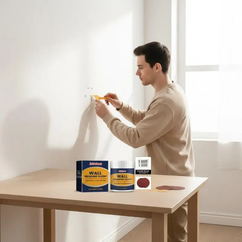 Wall Repair Paste Kit Strong Adhesion for Home Apartment House Wall Cracks Peeling and Nail Holes Easy DIY Solution