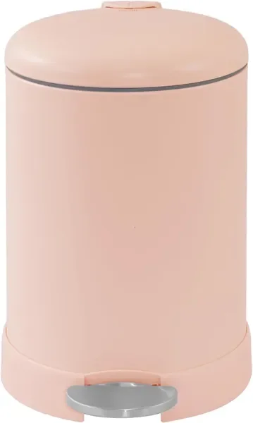 

Small Trash Can, 1.2 Gallon | Round Stainless Steel Garbage Bin with Soft Close Lid & Step Foot Pedal