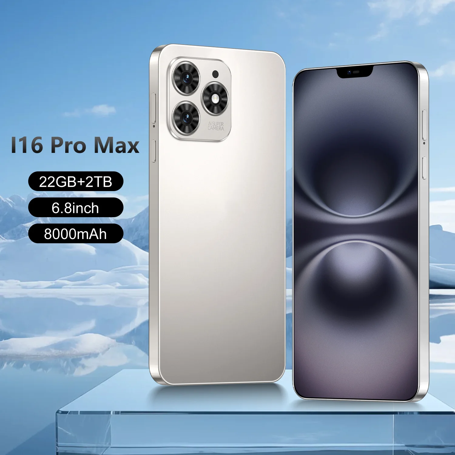 

I16 Pro Max Global Edition 6.8-inch 2025 original smart 5G phone dual card dual standby Android14 system 8000mAh battery